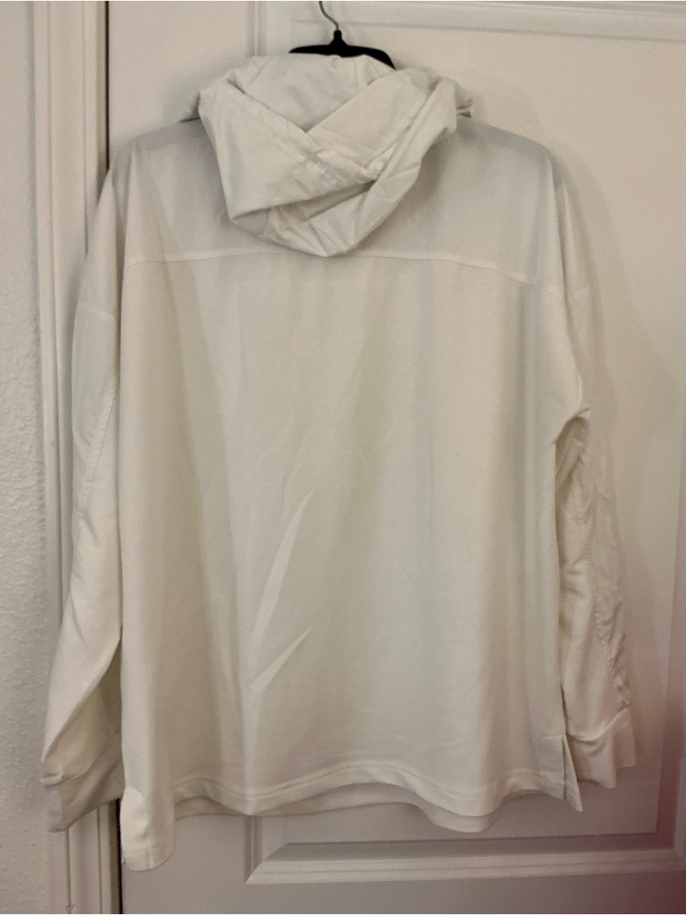 🔥 Cable & Gauge STUDIO Cream Off-White Slouchy Pullover Hoodie - Women's Size L - Picture 3 of 5